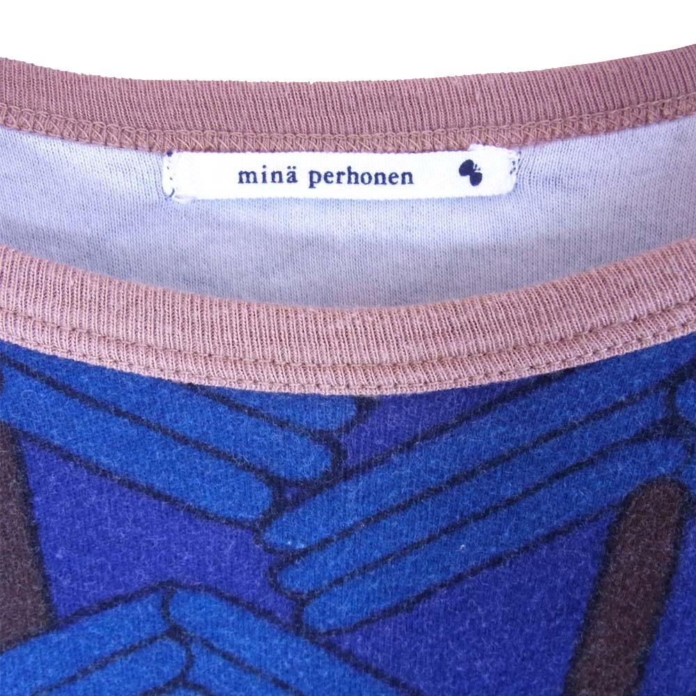 mina perhonen ミナペルホネン TA8683P stick tree カットソー ブルー系 100【中古】