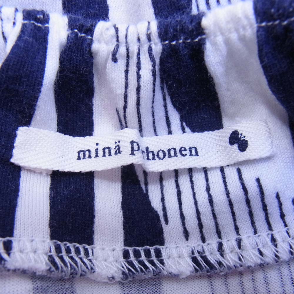 mina perhonen ミナペルホネン line tree ワンピース 110 白×紺 110【中古】