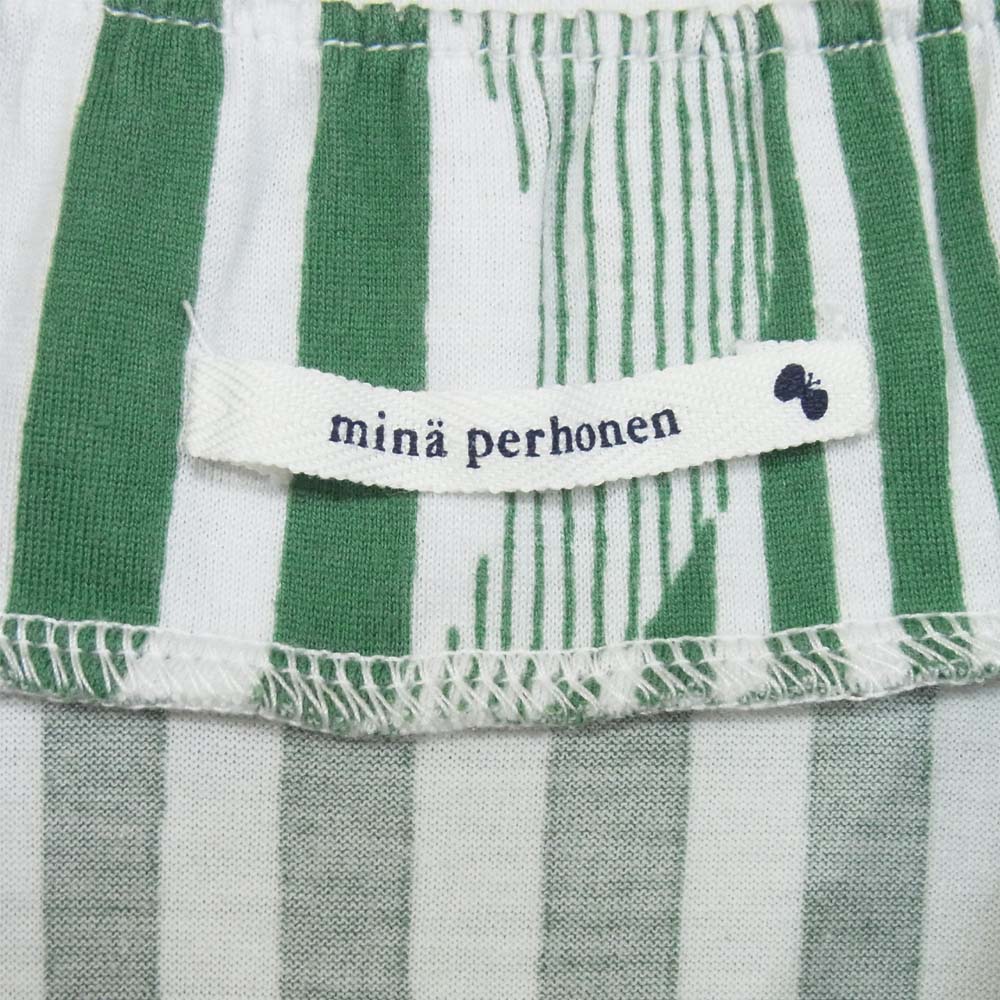 mina perhonen ミナペルホネン line tree ワンピース 140 グリーン×ホワイト系 140【中古】