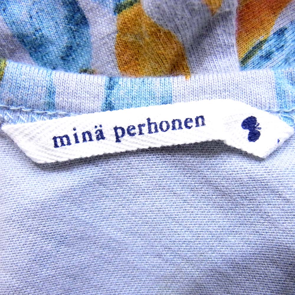 mina perhonen ミナペルホネン candle ワンピース 140 グリーン×オレンジ 140【中古】