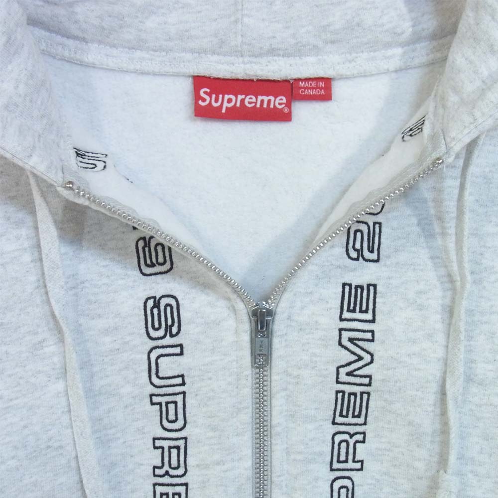 Supreme シュプリーム 19SS Topline Zip Up Sweatshirt ジップパーカー ライトグレー系 L【中古】