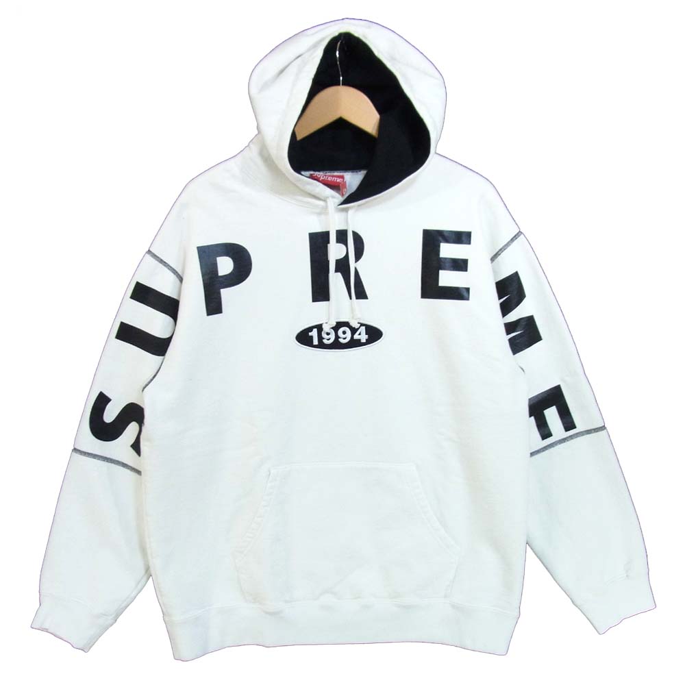 Supreme シュプリーム 19AW Spread Logo Hooded Sweatshirt パーカー ホワイト系 L【美品】【中古】