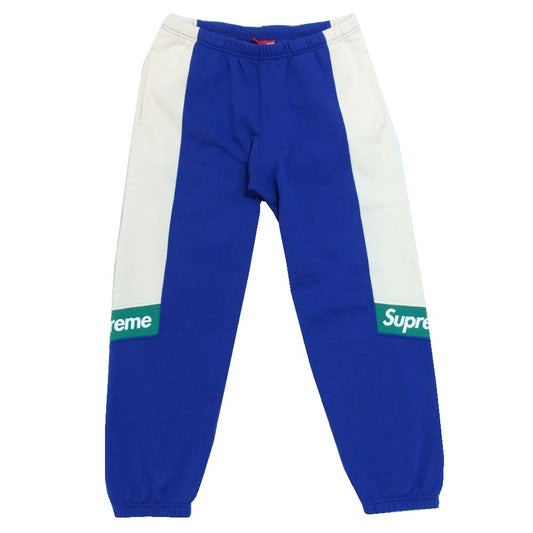 Supreme シュプリーム 20SS Color Blocked Sweatpant パンツ ブルー×オフホワイト系 S【美品】【中古】