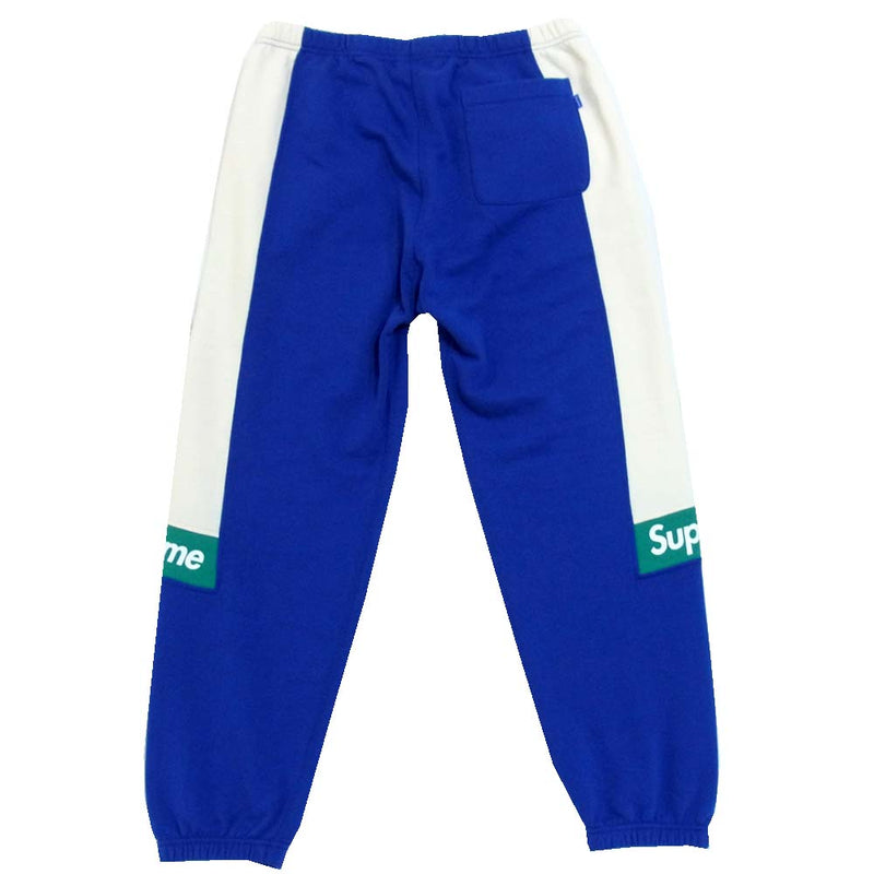 Supreme シュプリーム 20SS Color Blocked Sweatpant パンツ ブルー×オフホワイト系 S【美品】【中古】