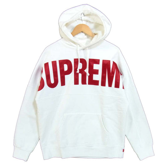 Supreme シュプリーム 14AW Banner Big Logo Hooded sweatshirt パーカー ホワイト系 L【美品】【中古】