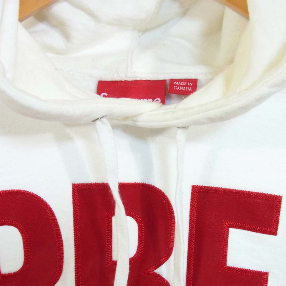 Supreme シュプリーム 14AW Banner Big Logo Hooded sweatshirt パーカー ホワイト系 L【美品】【中古】