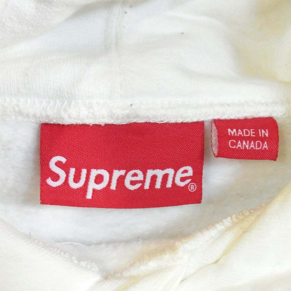 Supreme シュプリーム 14AW Banner Big Logo Hooded sweatshirt パーカー ホワイト系 L【美品】【中古】