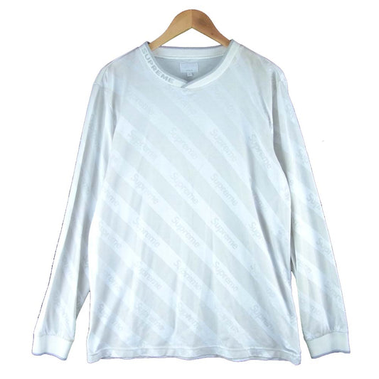 Supreme シュプリーム 15SS Diagonal Soccer Top サッカー ジャージ ゲーム シャツ オフホワイト系 L【中古】