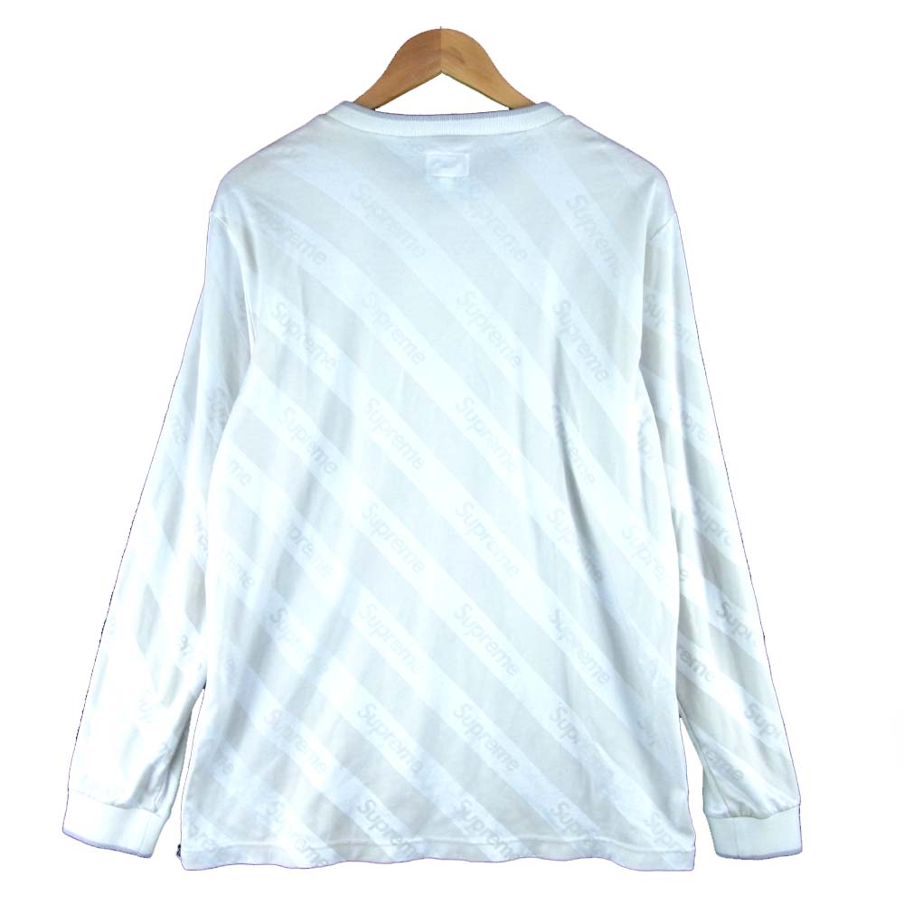 Supreme シュプリーム 15SS Diagonal Soccer Top サッカー ジャージ ゲーム シャツ オフホワイト系 L【中古】
