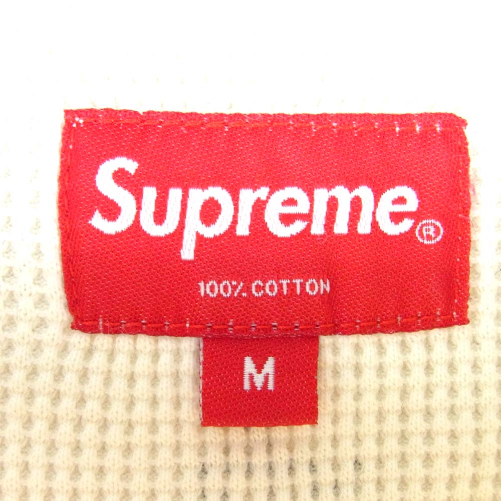 Supreme シュプリーム 15AW 15AW Logo Waffle Thermal 総柄 プリント サーマル L/S カットソー オフホワイト系 M【中古】