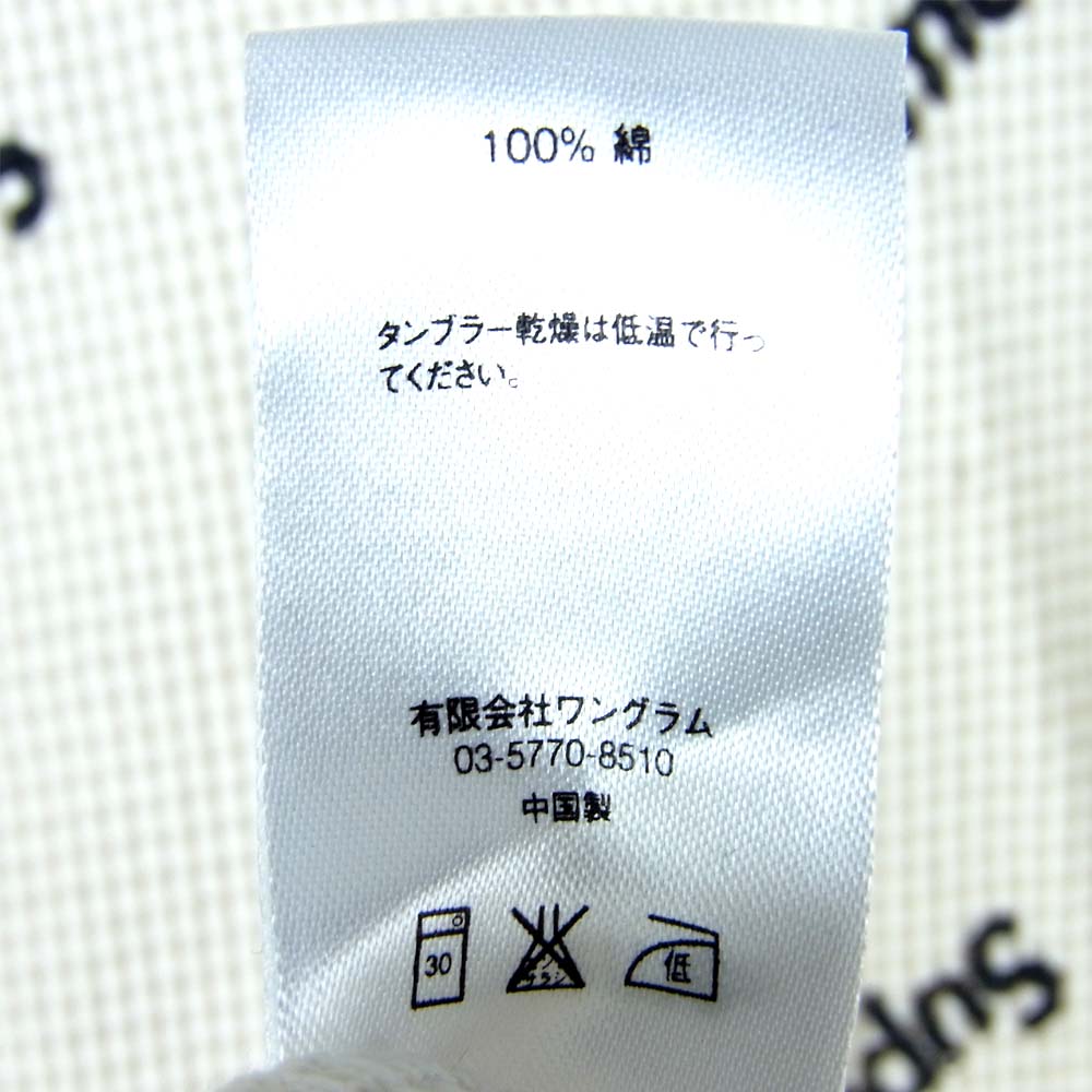 Supreme シュプリーム 15AW 15AW Logo Waffle Thermal 総柄 プリント サーマル L/S カットソー オフホワイト系 M【中古】