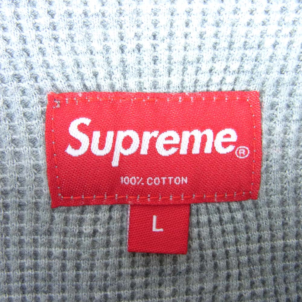 Supreme シュプリーム 15AW Logo Waffle Thermal 総柄 プリント サーマル L/S カットソー グレー系 L【中古】