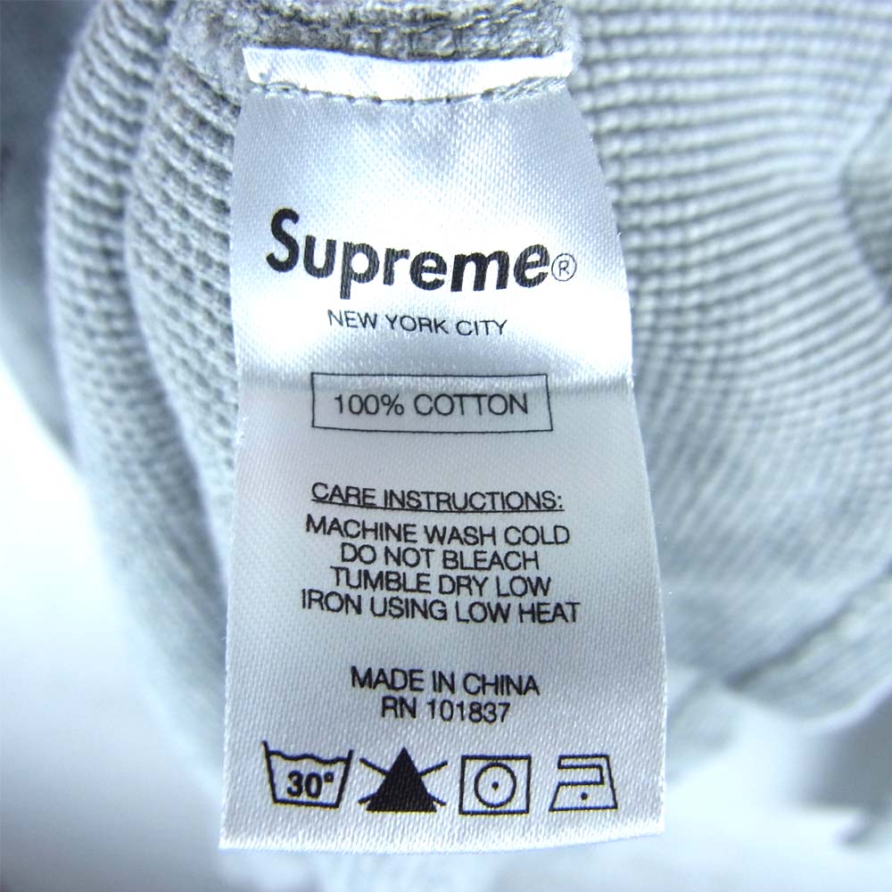 Supreme シュプリーム 15AW Logo Waffle Thermal 総柄 プリント サーマル L/S カットソー グレー系 L【中古】