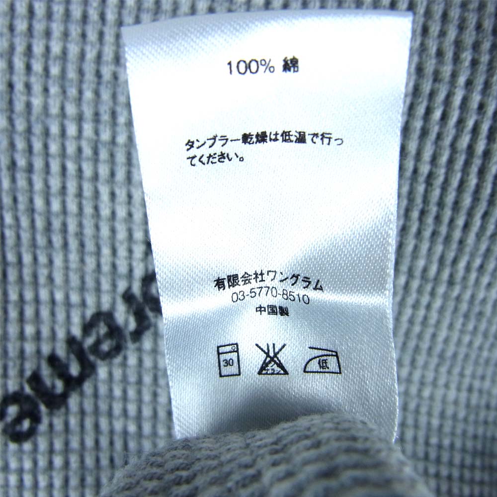 Supreme シュプリーム 15AW Logo Waffle Thermal 総柄 プリント サーマル L/S カットソー グレー系 L【中古】