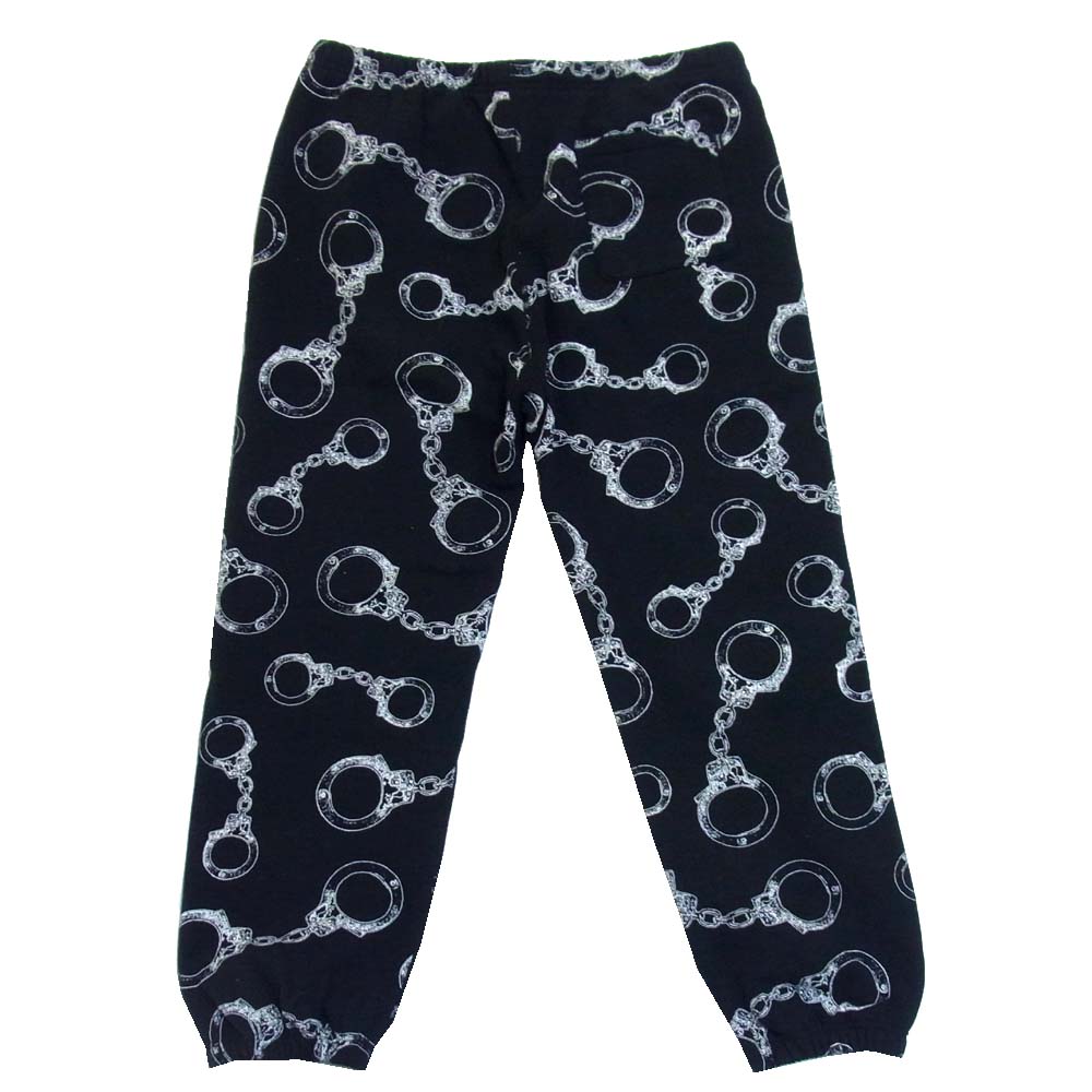 Supreme シュプリーム 17AW Handcuffs Sweatpant 手錠プリント スウェット パンツ ブラック系 M【中古】
