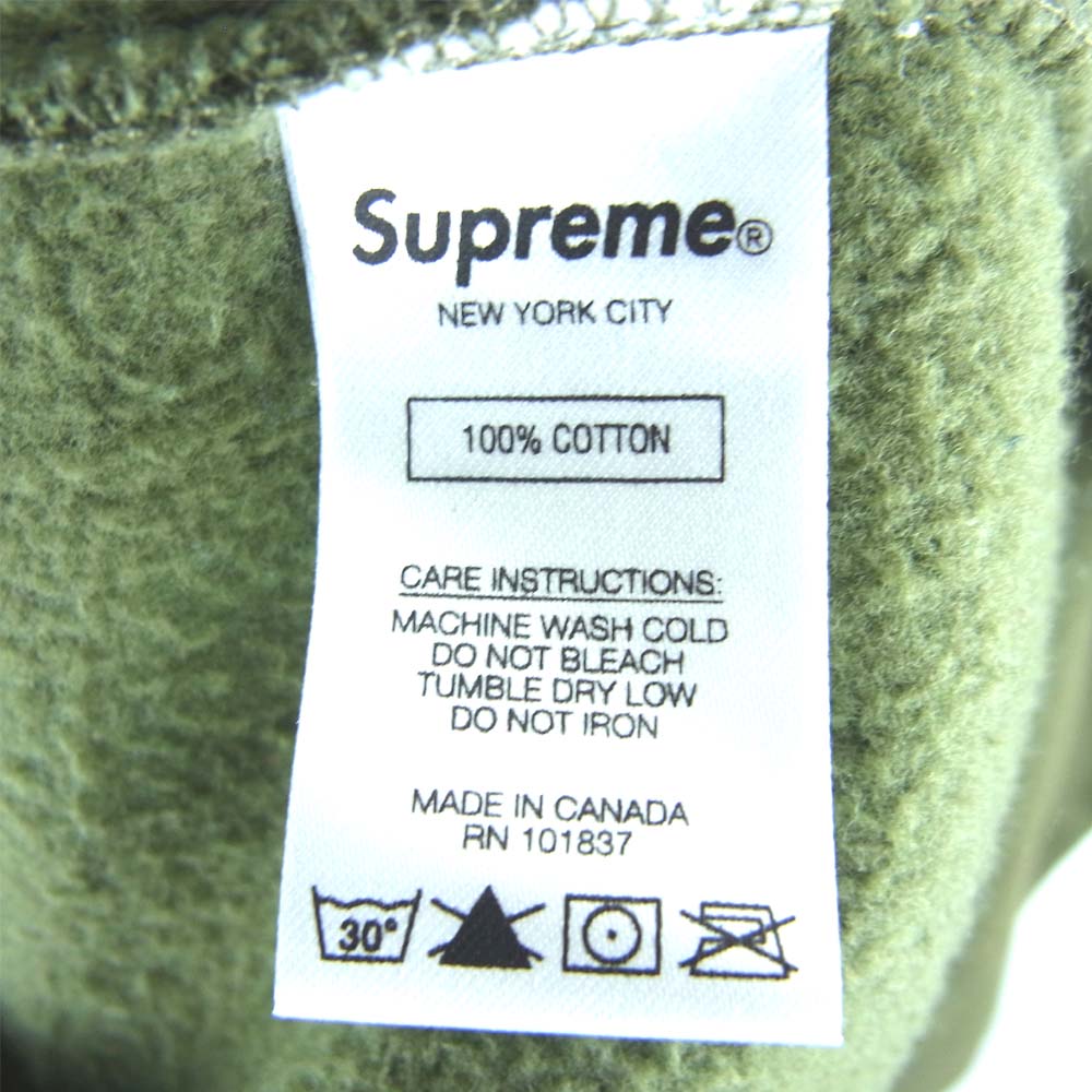 Supreme シュプリーム 17AW Blocked Hooded Sweatshirt ブロックド フーデッド パーカー カーキ×ホワイト系 L【中古】