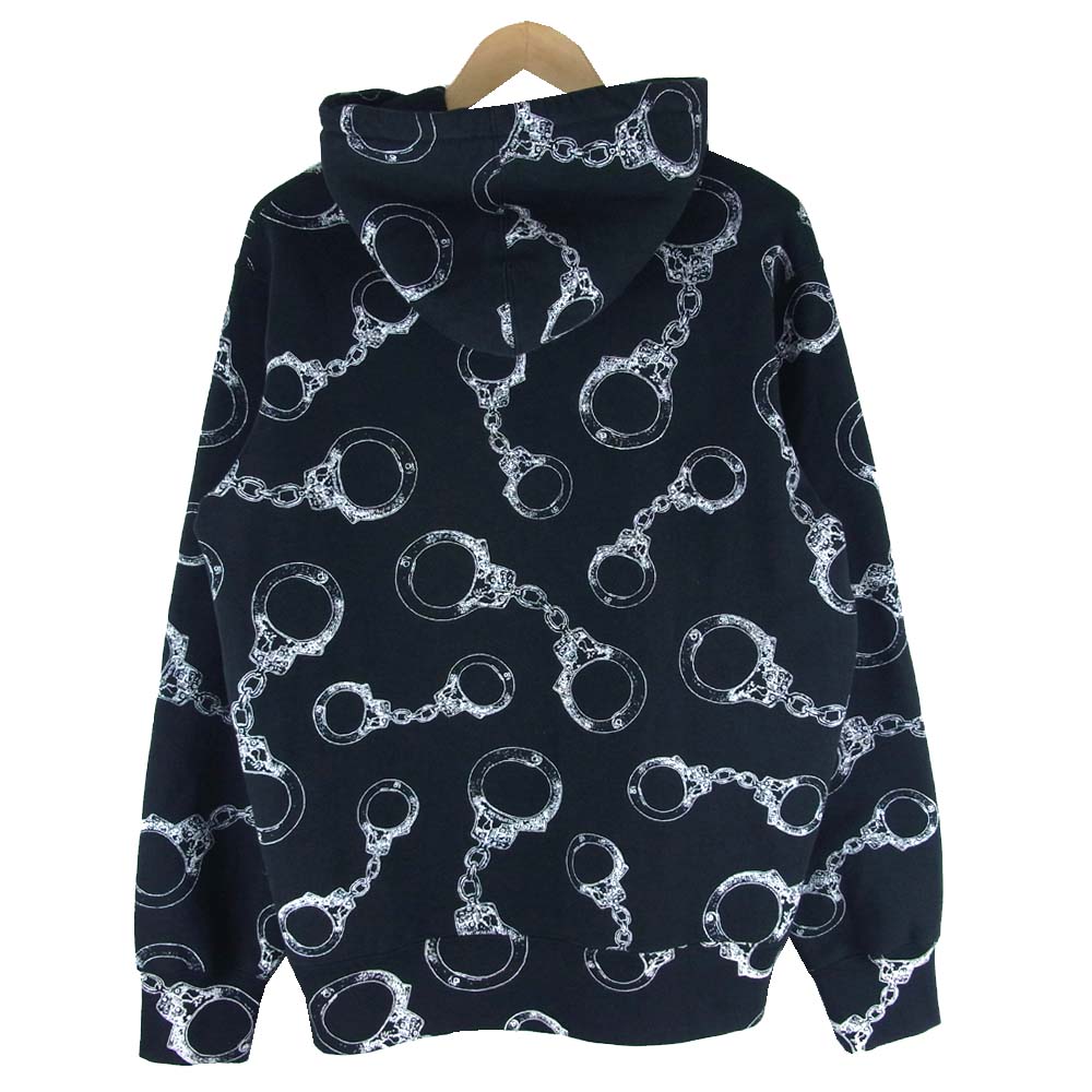 Supreme シュプリーム 17AW Handcuffs Hooded Sweatshirt 手錠プリント プルオーバー パーカー ブラック系 M【中古】
