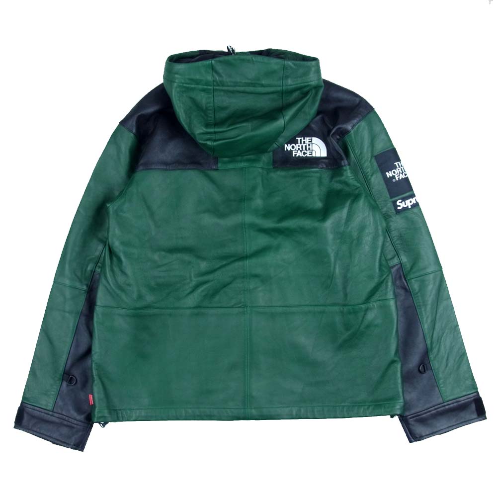 Supreme シュプリーム 18AW NP61807i 国内正規品 THE NORTH FACE ノースフェイス Leather Mountain Parka Jacket グリーン系 S【新古品】【未使用】【中古】