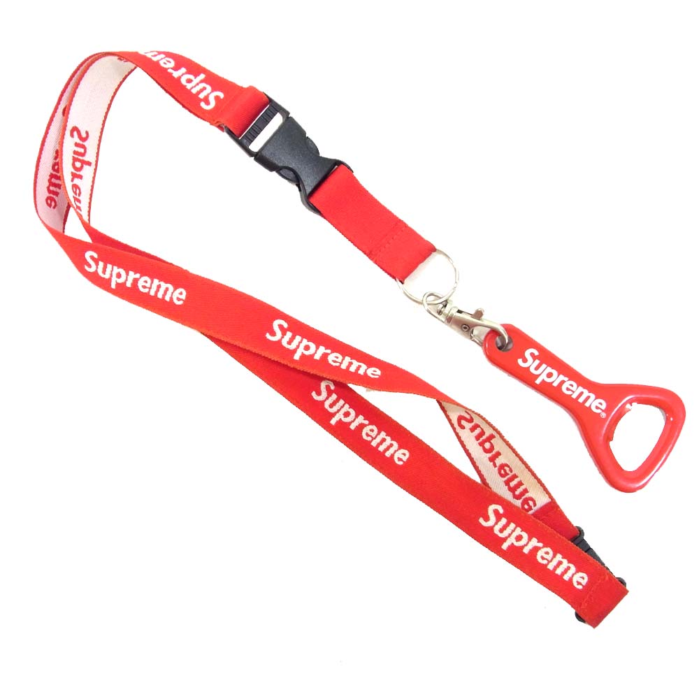Supreme シュプリーム 14SS Bottle Opener Lanyard ボトルオープナー 栓抜き ストラップ ネックレス レッド系【中古】