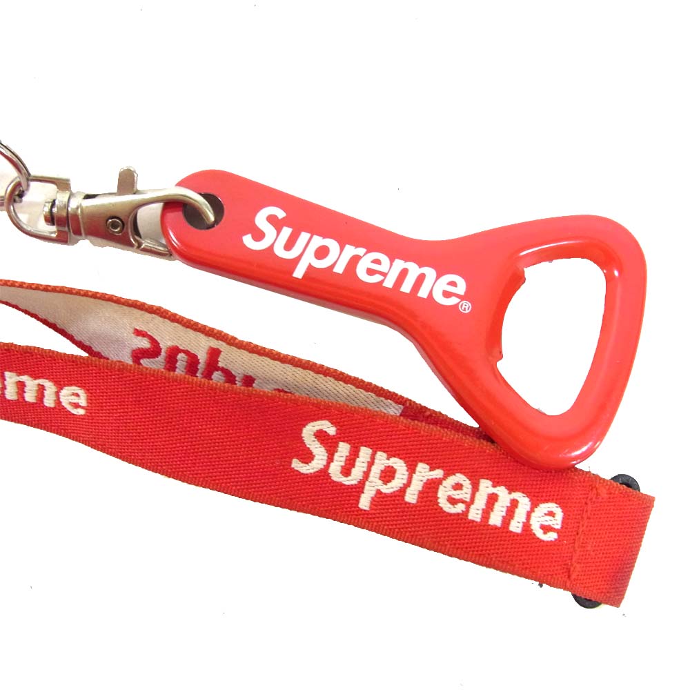 Supreme シュプリーム 14SS Bottle Opener Lanyard ボトルオープナー 栓抜き ストラップ ネックレス レッド系【中古】