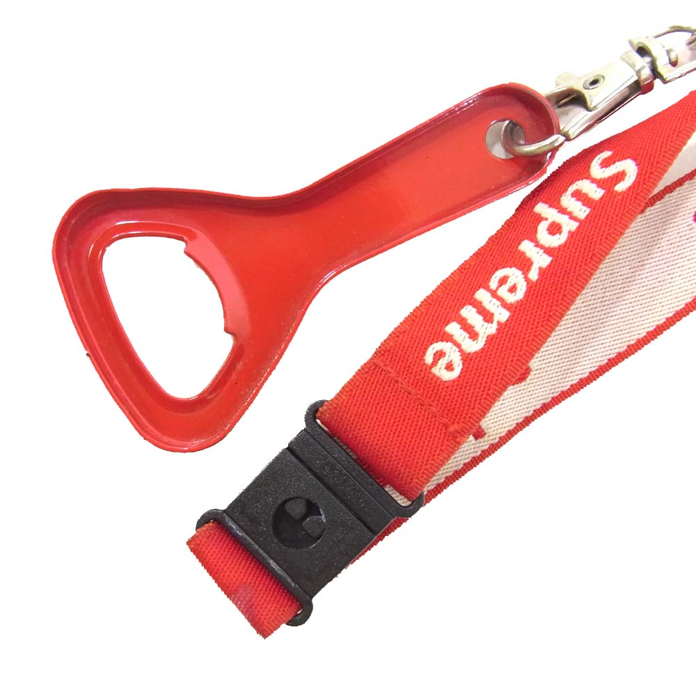 Supreme シュプリーム 14SS Bottle Opener Lanyard ボトルオープナー 栓抜き ストラップ ネックレス レッド系【中古】