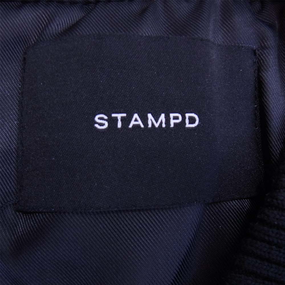 スタンプド ストラップ ナイロン MA-1 ボンバー ジャケット ブルゾン ブラック系 S【中古】