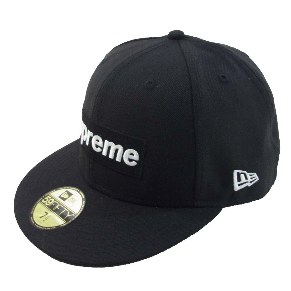 Supreme シュプリーム 12SS ニューエラ NEW ERA National Champions Box Logo ボックスロゴ キャップ ブラック系【美品】【中古】