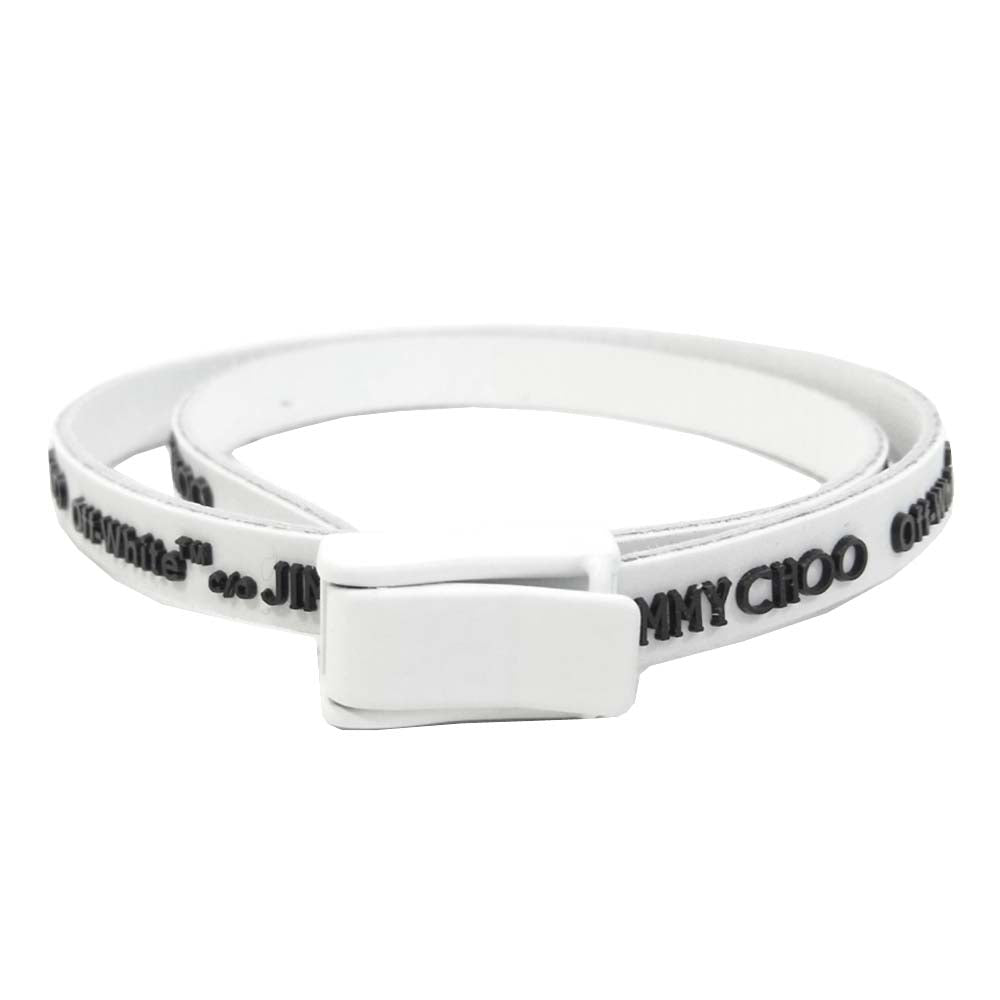 OFF-WHITE オフホワイト ジミーチュウ JIMMY CHOO ロゴ ラバー ブレスレット ホワイト系【美品】【中古】