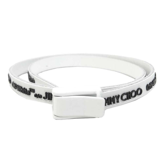 OFF-WHITE オフホワイト ジミーチュウ JIMMY CHOO ロゴ ラバー ブレスレット ホワイト系【美品】【中古】
