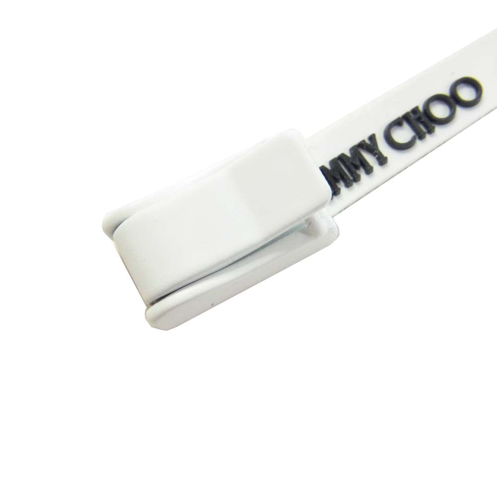 OFF-WHITE オフホワイト ジミーチュウ JIMMY CHOO ロゴ ラバー ブレスレット ホワイト系【美品】【中古】