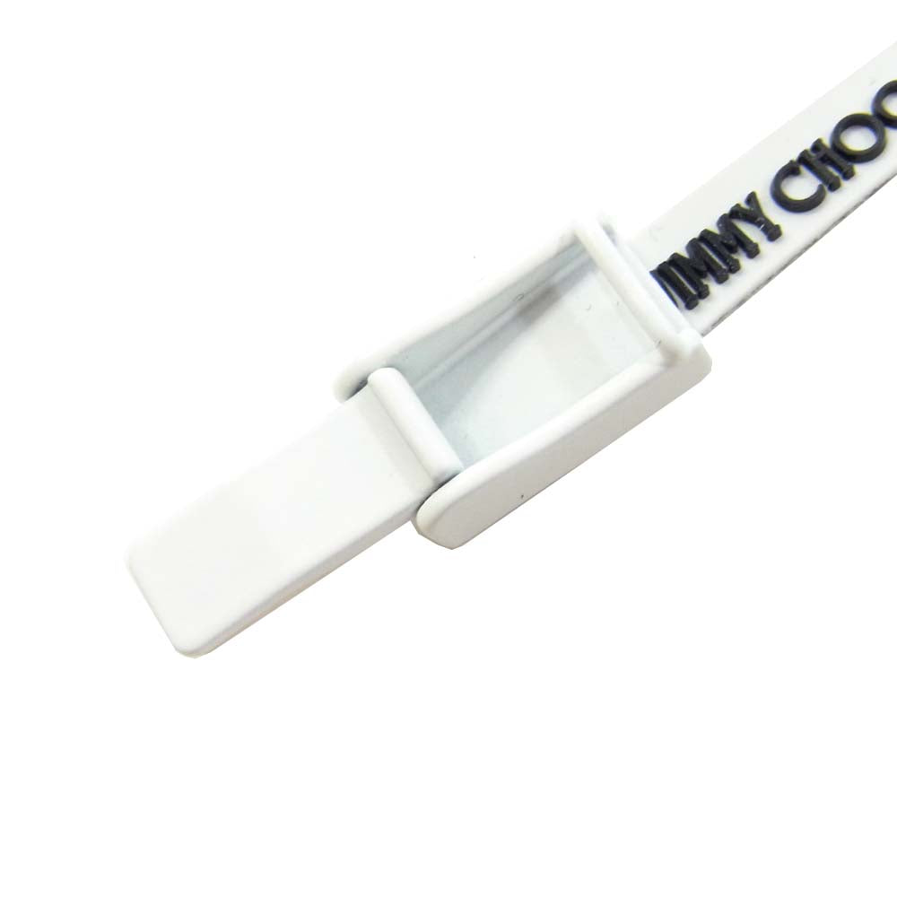OFF-WHITE オフホワイト ジミーチュウ JIMMY CHOO ロゴ ラバー ブレスレット ホワイト系【美品】【中古】