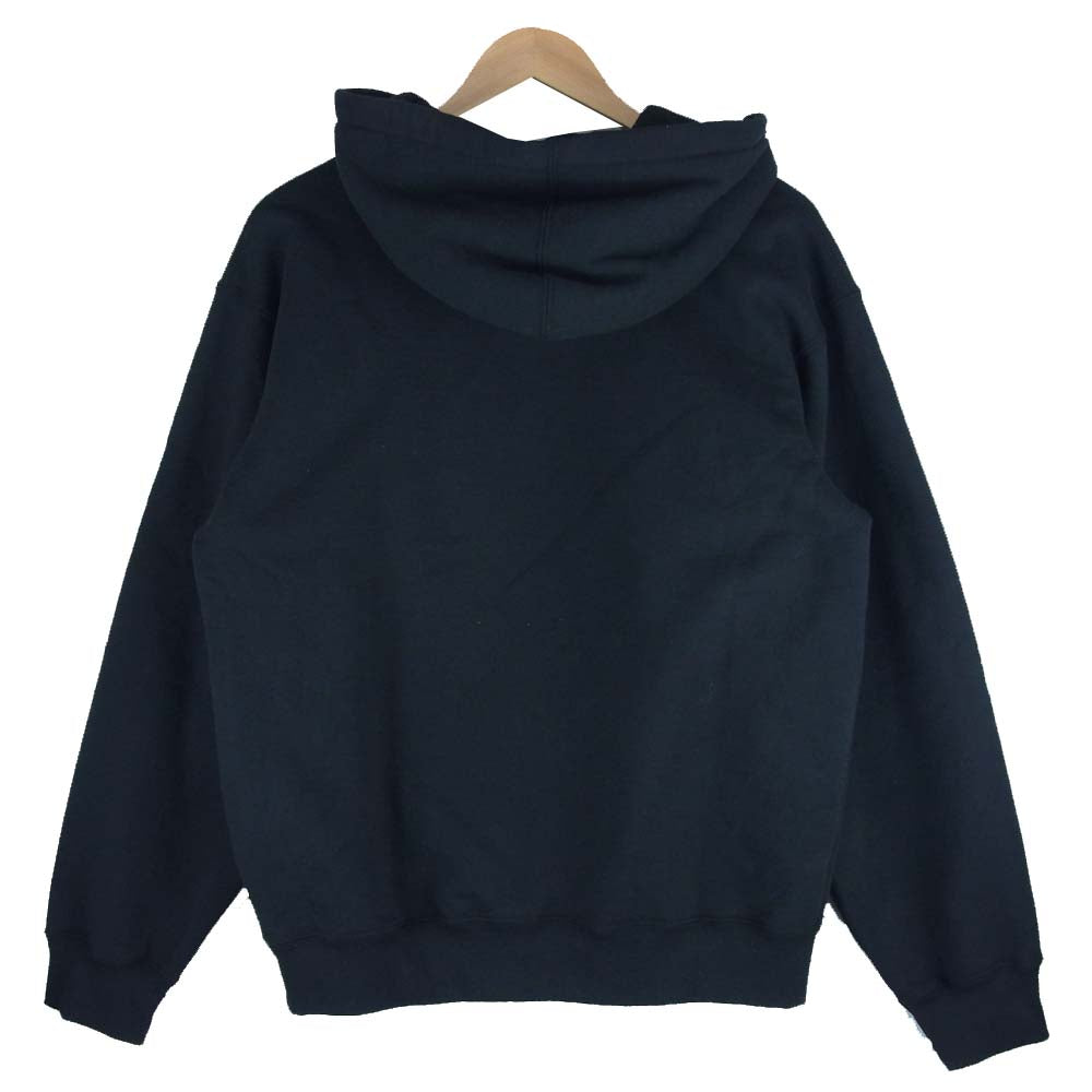 Supreme シュプリーム 19AW Text Stripe Hooded Sweatshirt テキスト ストライプ ジップ パーカー ブラック系 M【美品】【中古】