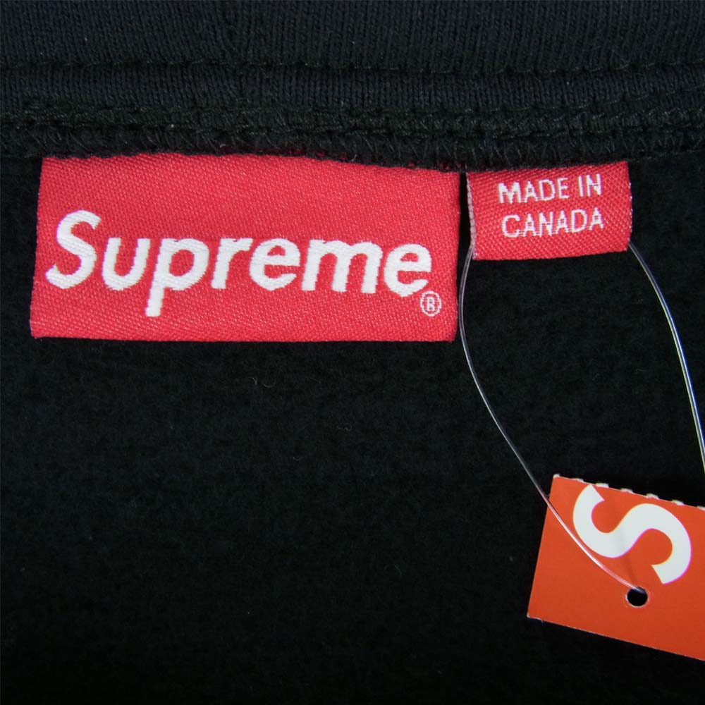 Supreme シュプリーム 19AW Text Stripe Hooded Sweatshirt テキスト ストライプ ジップ パーカー ブラック系 M【美品】【中古】