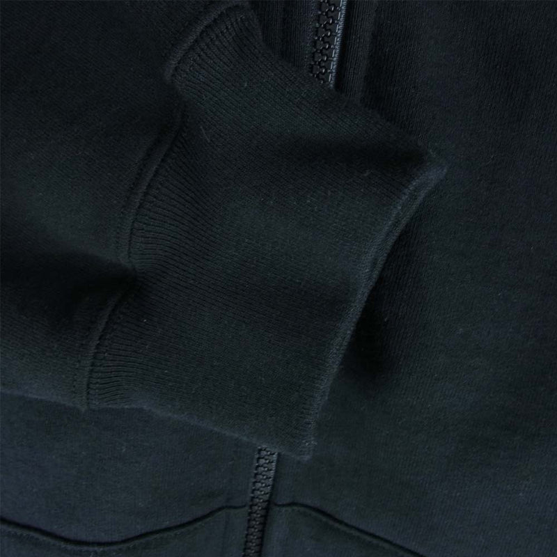 Supreme シュプリーム 19AW Text Stripe Hooded Sweatshirt テキスト ストライプ ジップ パーカー ブラック系 M【美品】【中古】