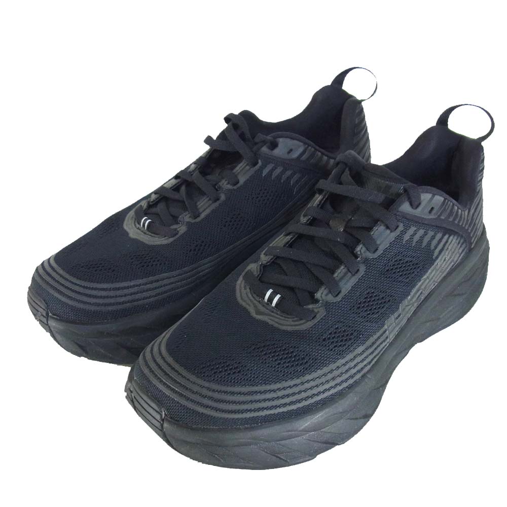 HOKA ONE ONE ホカ オネオネ 1019269 BONDAI 6 ボンダイ スニーカー ブラック系 US9.5【美品】【中古】