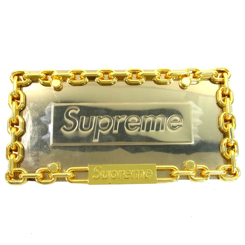 Supreme シュプリーム 18AW Chain License Plate Frame チェーン ライセンス プレート フレーム ゴールド系【中古】