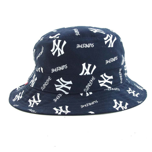 Supreme シュプリーム 15SS 47brand Crusher Hat クラッシャー 総柄 バケットハット ネイビー系 M-L【中古】