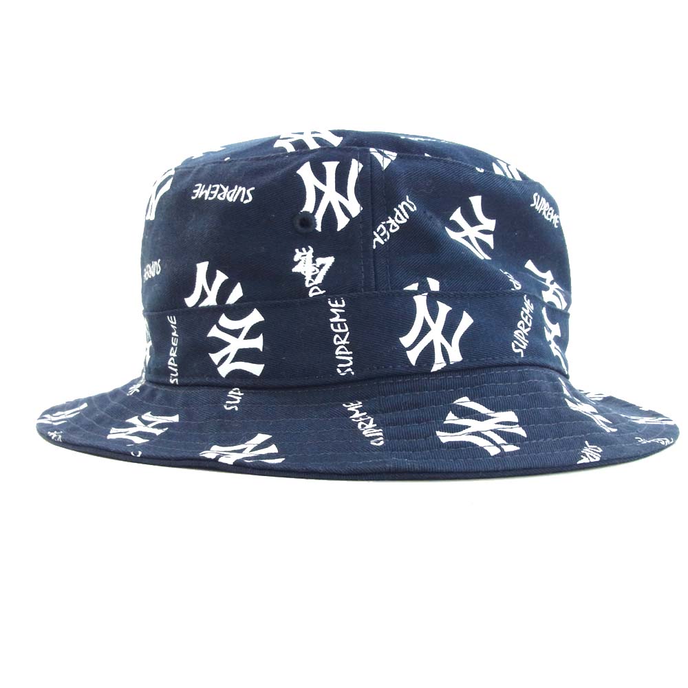Supreme シュプリーム 15SS 47brand Crusher Hat クラッシャー 総柄 バケットハット ネイビー系 M-L【中古】