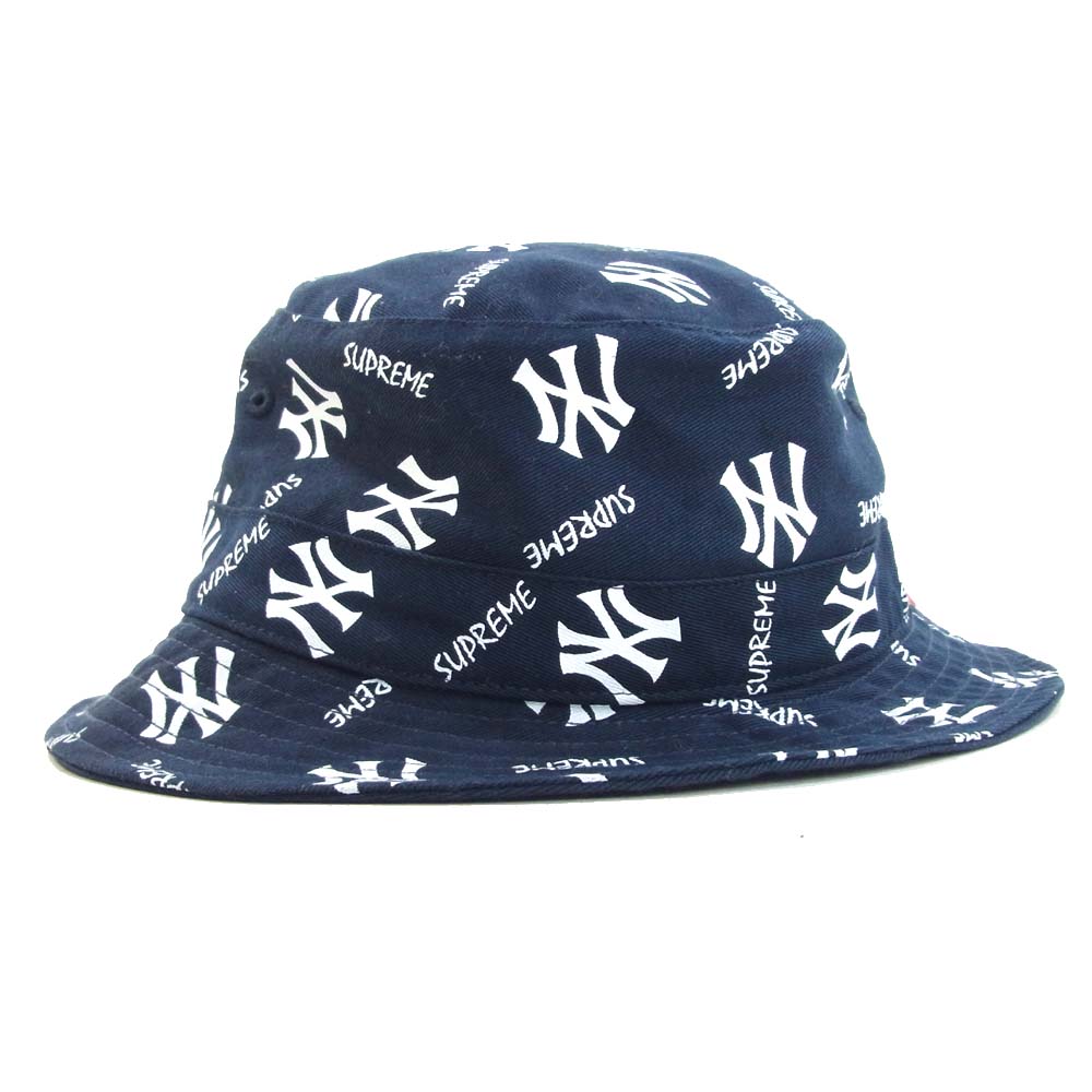 Supreme シュプリーム 15SS 47brand Crusher Hat クラッシャー 総柄 バケットハット ネイビー系 M-L【中古】