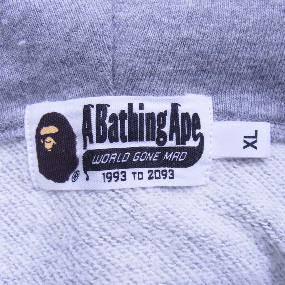 A BATHING APE アベイシングエイプ BAPE ジップパーカー グレー系 XL【中古】