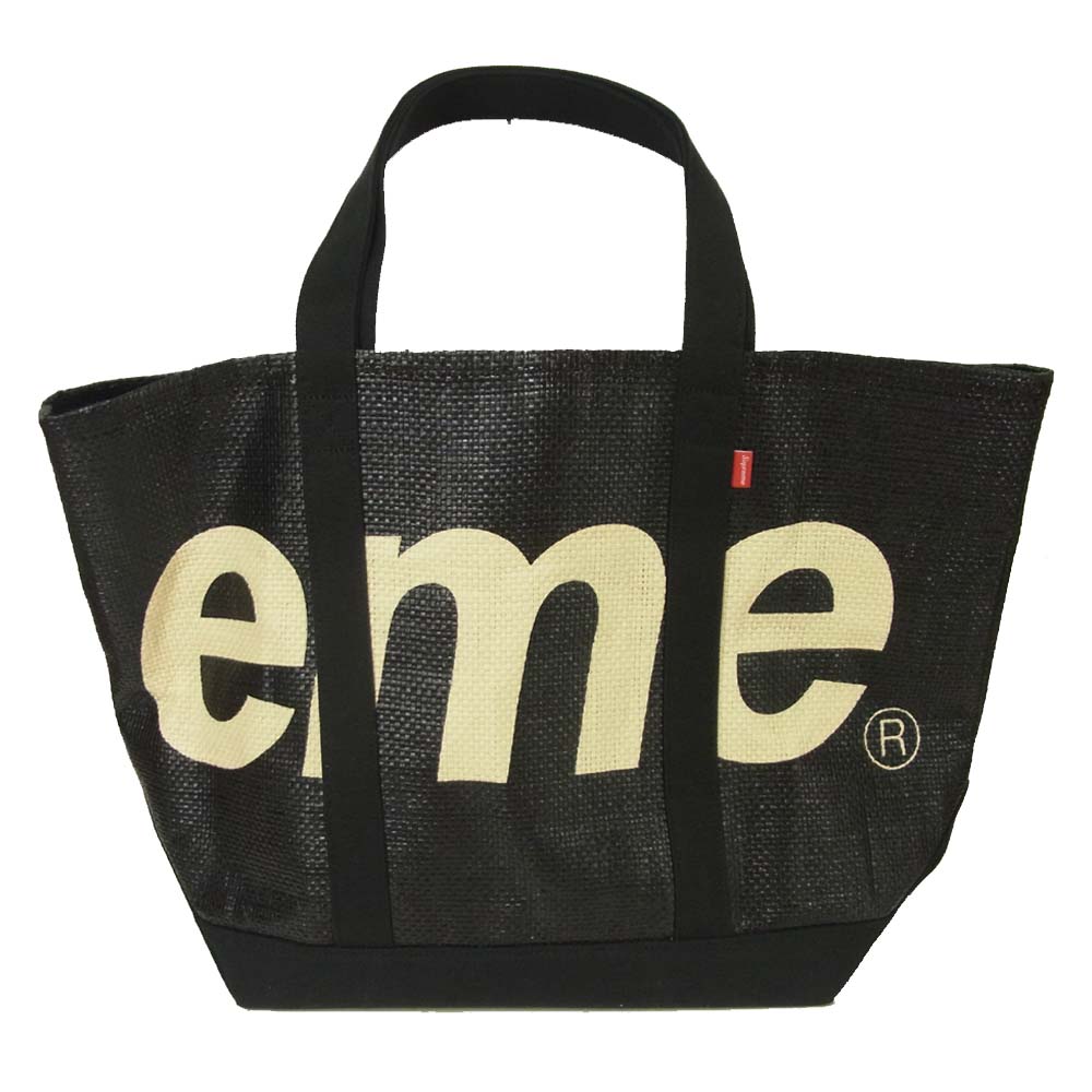 Supreme シュプリーム 20SS Raffia Tote ラフィア トートバッグ ベトナム製 ブラック系【美品】【中古】