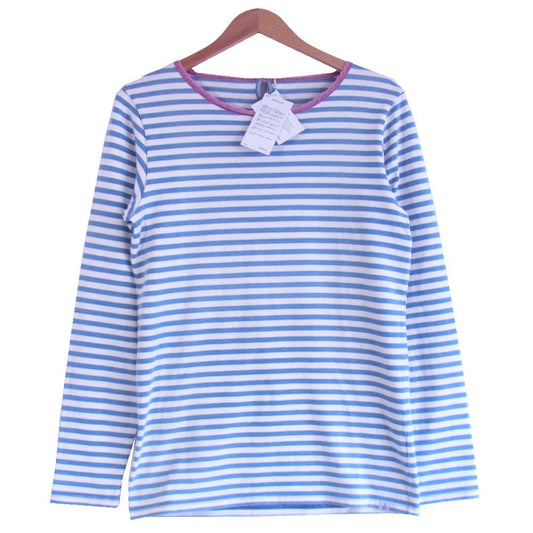 ビズビム 0114105010036 BORDER CREW INDIGO 水色×白 2【美品】【中古】