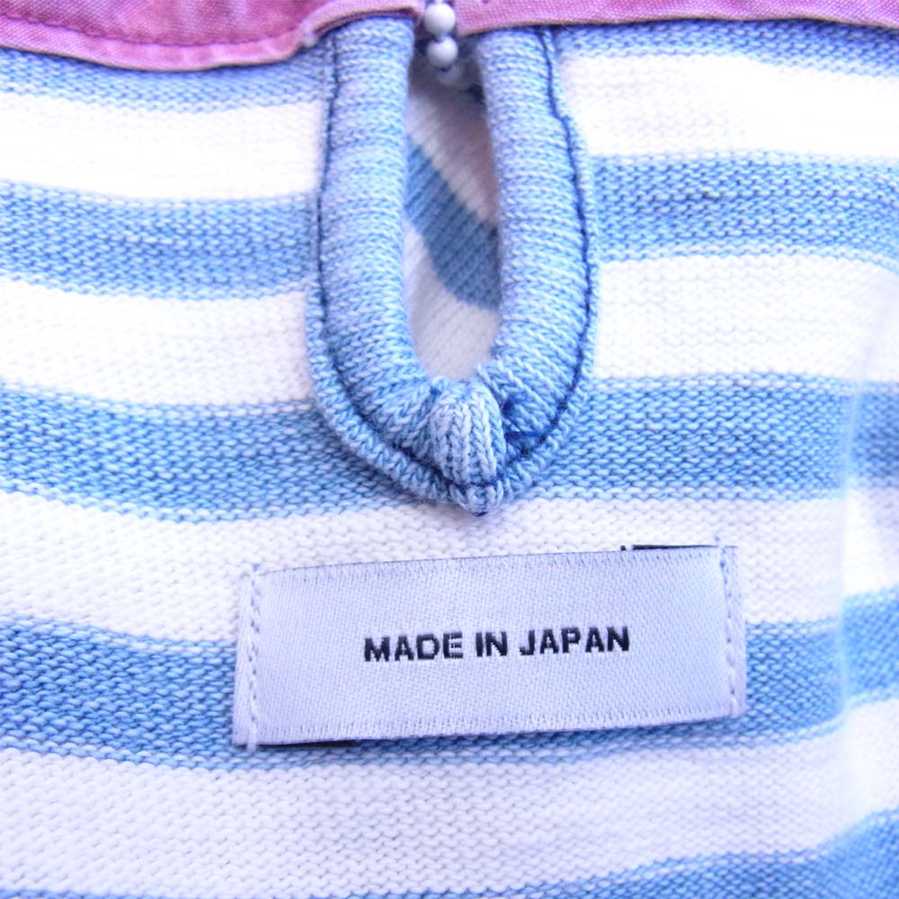 ビズビム 0114105010036 BORDER CREW INDIGO 水色×白 2【美品】【中古】