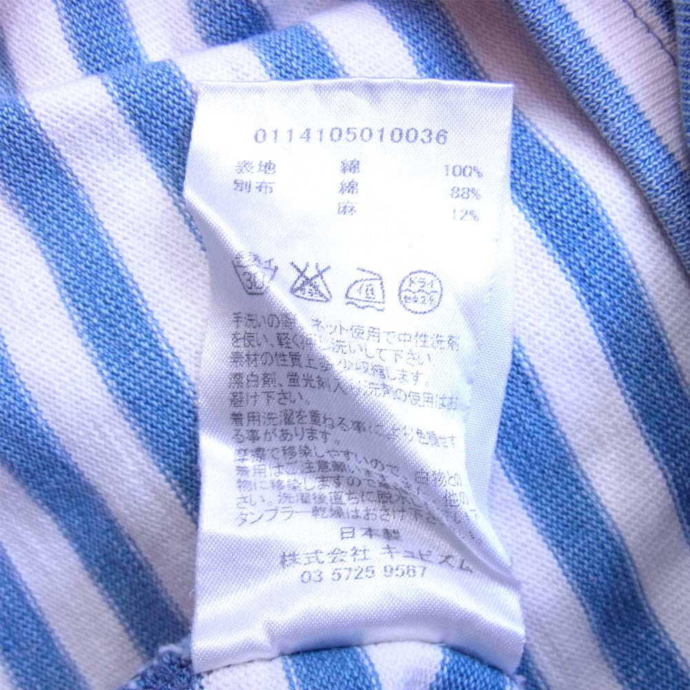 ビズビム 0114105010036 BORDER CREW INDIGO 水色×白 2【美品】【中古】