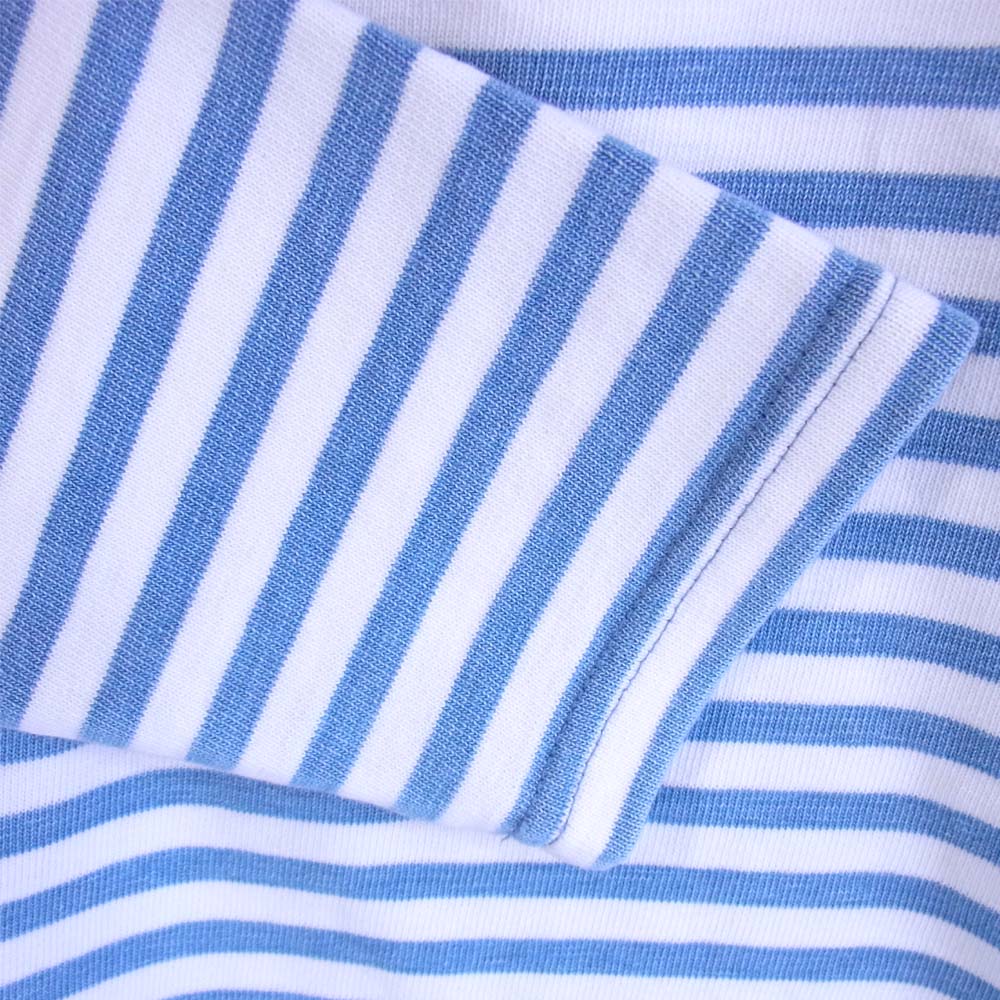 ビズビム 0114105010036 BORDER CREW INDIGO 水色×白 2【美品】【中古】