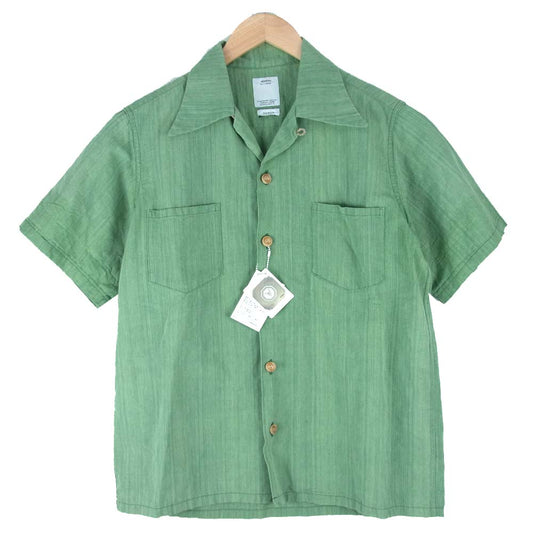 VISVIM ビズビム 16SS 0116105011019 IRVING SHIRT S/S C/L コットン リネン 半袖 シャツ グリーン系 2【中古】