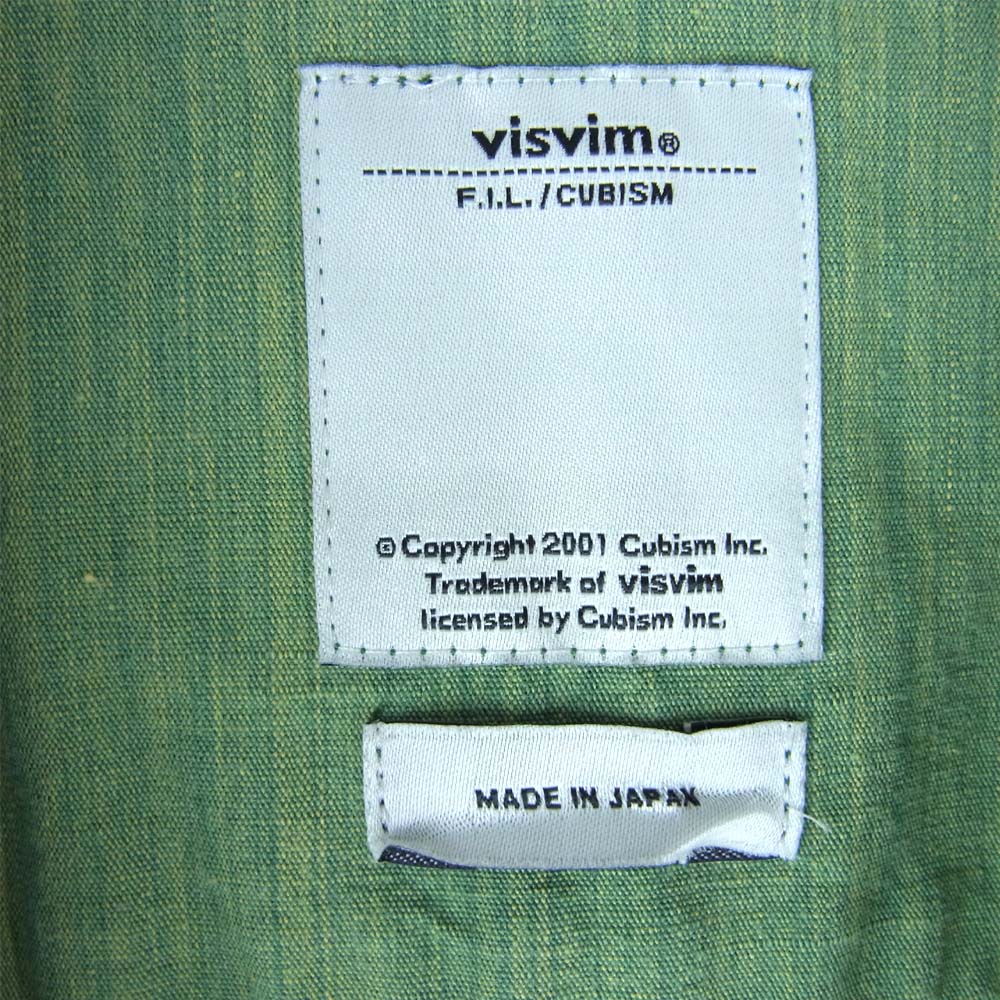 VISVIM ビズビム 16SS 0116105011019 IRVING SHIRT S/S C/L コットン リネン 半袖 シャツ グリーン系 2【中古】