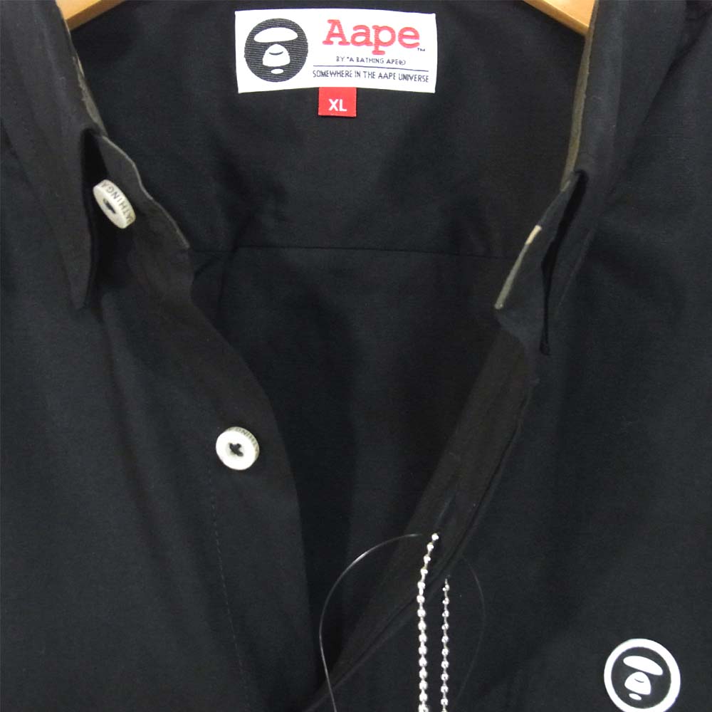 エーエイプバイアベイシングエイプ AAPSSTM8239XX8 長袖 シャツ ブラウス ブラック系 XL【新古品】【未使用】【中古】