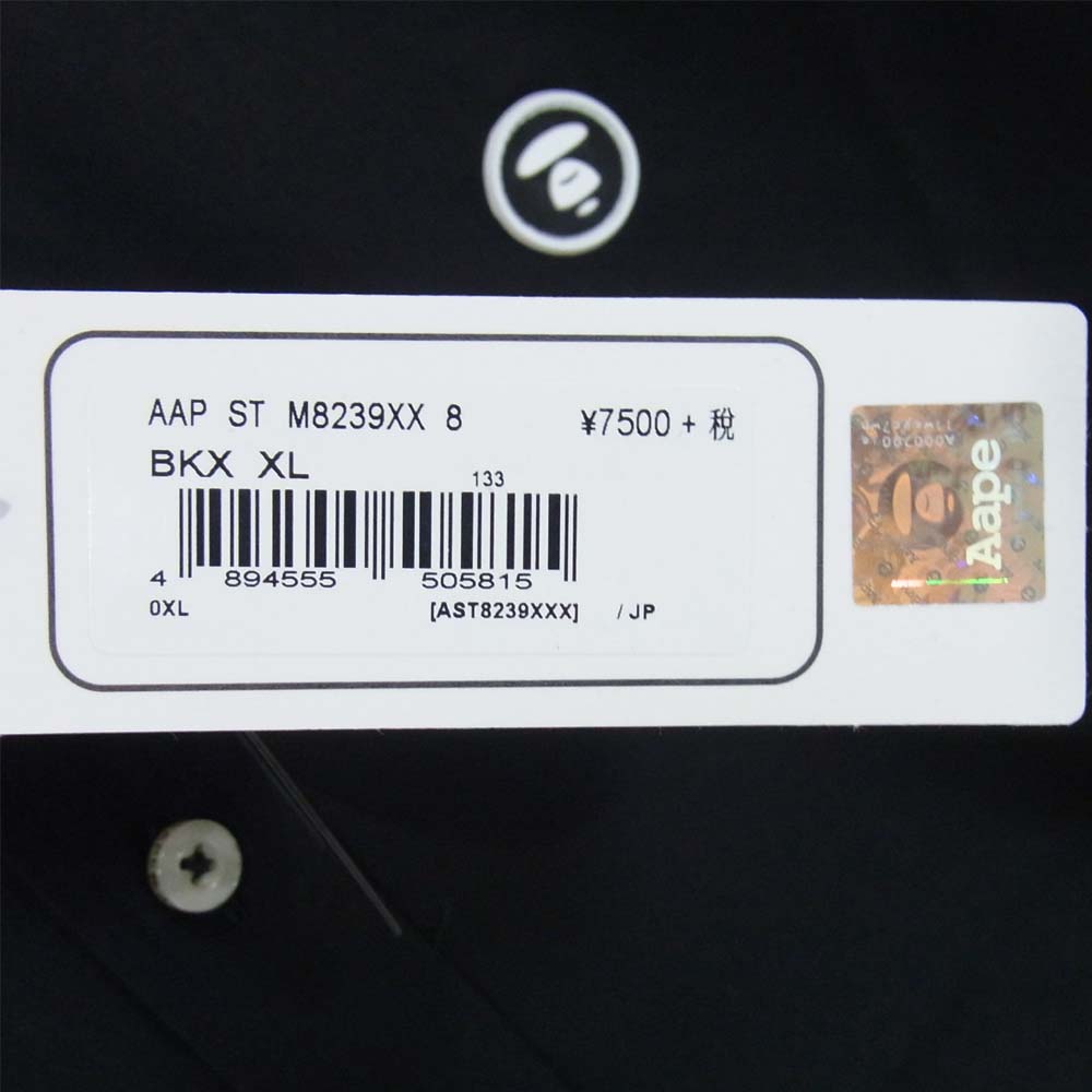 エーエイプバイアベイシングエイプ AAPSSTM8239XX8 長袖 シャツ ブラウス ブラック系 XL【新古品】【未使用】【中古】