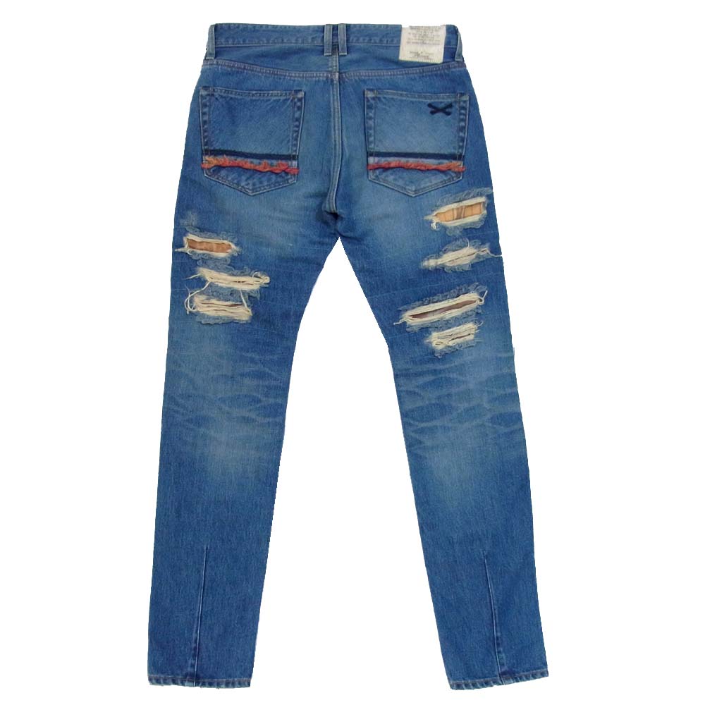 ROEN ロエン 85133007 ダメージ クラッシュ加工 インディゴブルー系 30【中古】